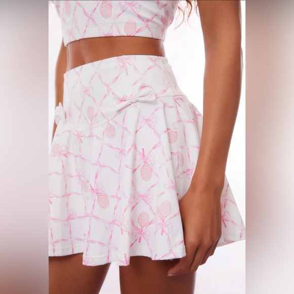 LoveShackFancy Corene Sporty Active Skort in Sweetheart Pink NWT! 🎀🎾 - Picture 4 of 11